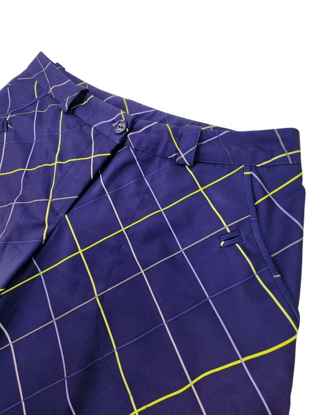 Nike Golf Shorts Women’s 10 Med Dri Fit Mid Rise Bermuda Golf Short Purple Plaid